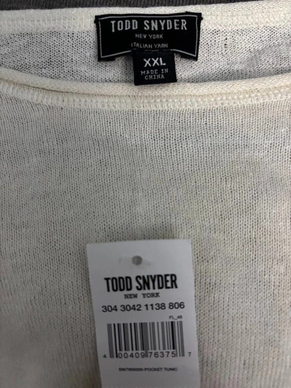 Todd Snyder Textured Linen Crew Sweater Size XXL Bisque NWT 198 - Picture 7 of 11
